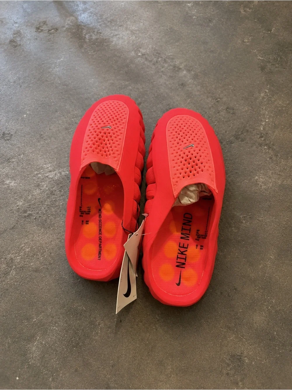 Nike Mind Blown Solar Red slides
